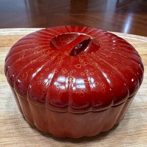 Set of 6 Vintage Japanese red lacquer mini plates in box